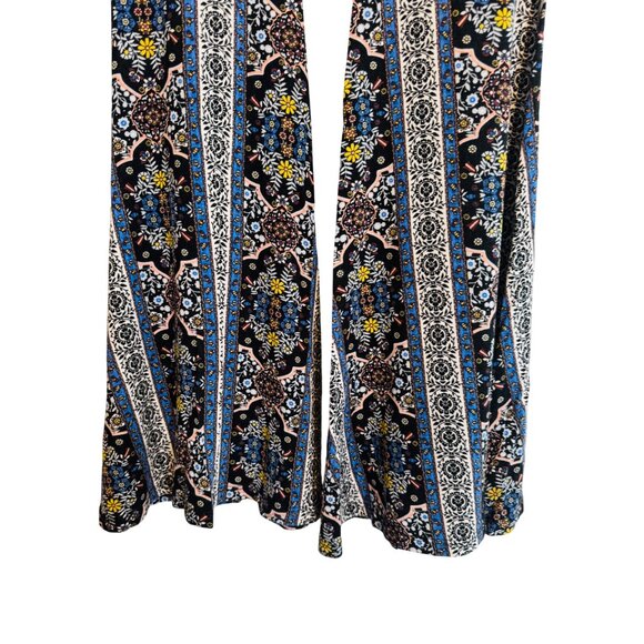 MOD M Womens Fitted Bell Bottom Pants - Boho Floral Print - Picture 6 of 10